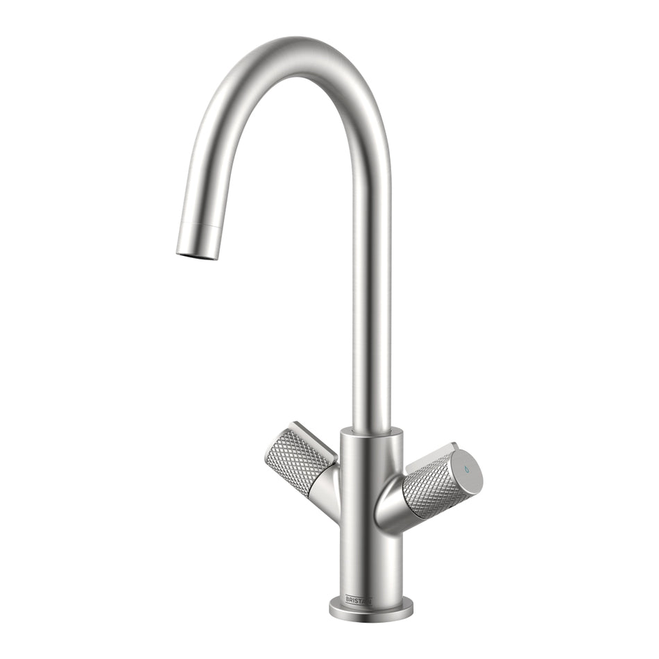 Bristan Fern Deck Mounted Easyfit Mono Kitchen Mixer Tap - Stainless Steel