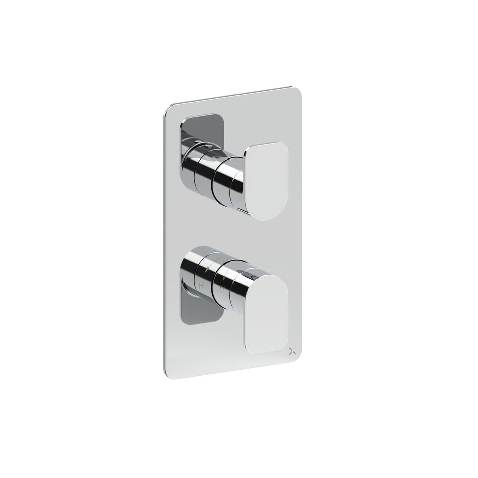 Crosswater Fuse 1 Outlet Thermostatic Concealed 2 Handle Shower Valve And Trimset - Portrait - Chrome