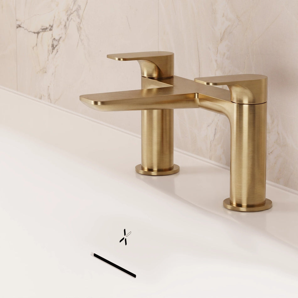 Crosswater Fuse Deck Mounted Bath Filler Tap - Brushed Brass