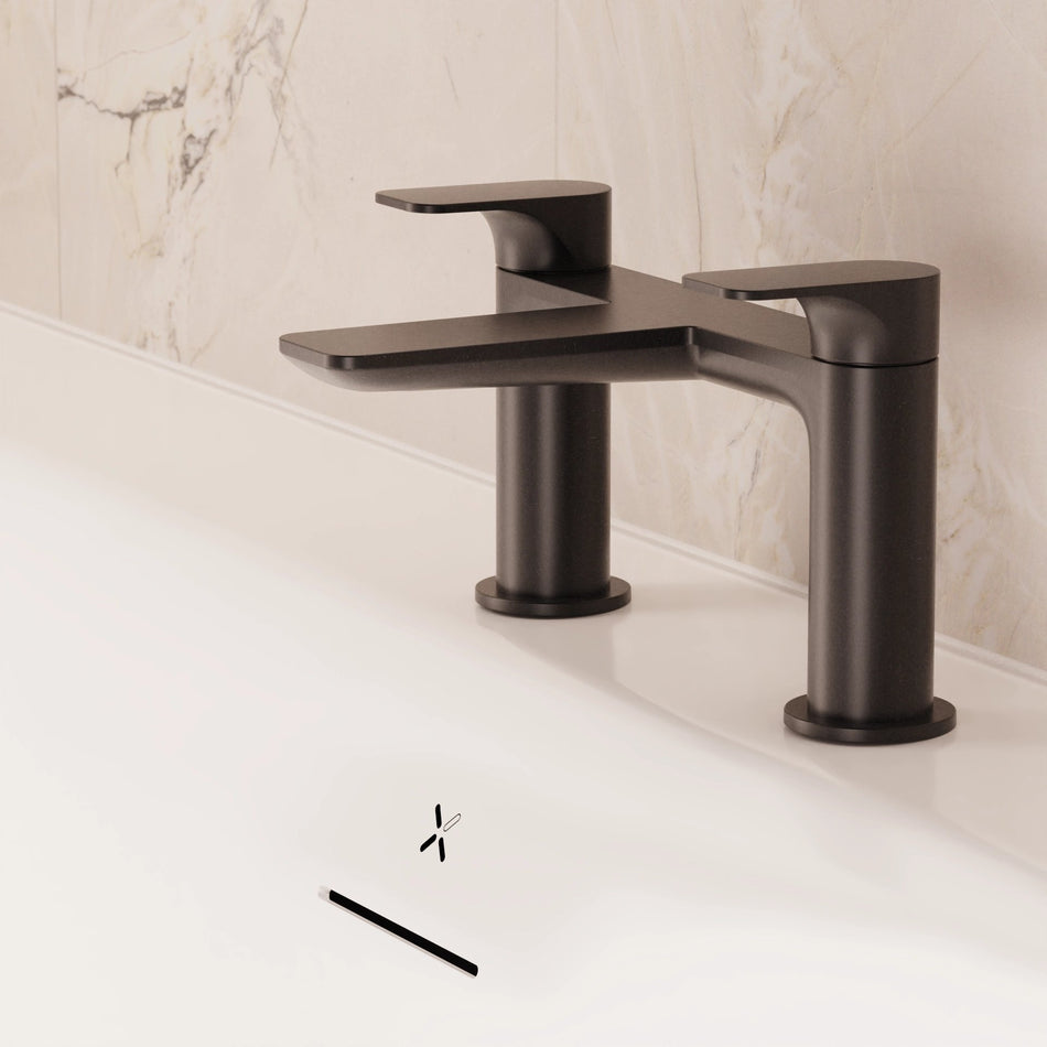 Crosswater Fuse Deck Mounted Bath Filler Tap - Matt Black