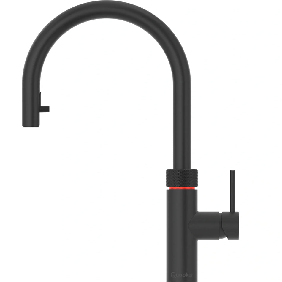 Quooker Flex Round Boiling Water Tap and Tank With Flexible Pull Out Hose - Black
