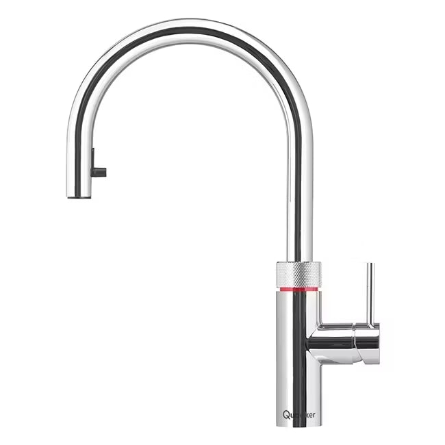 Quooker Flex Round Boiling Water Tap and Tank With Flexible Pull Out Hose - Chrome