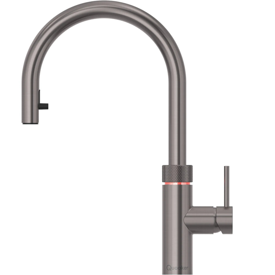 Quooker Flex Round Boiling Water Tap and Tank With Flexible Pull Out Hose - Gunmetal