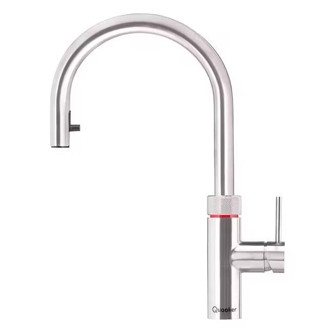 Quooker Flex Round Boiling Water Tap and Tank With Flexible Pull Out Hose - Stainless Steel