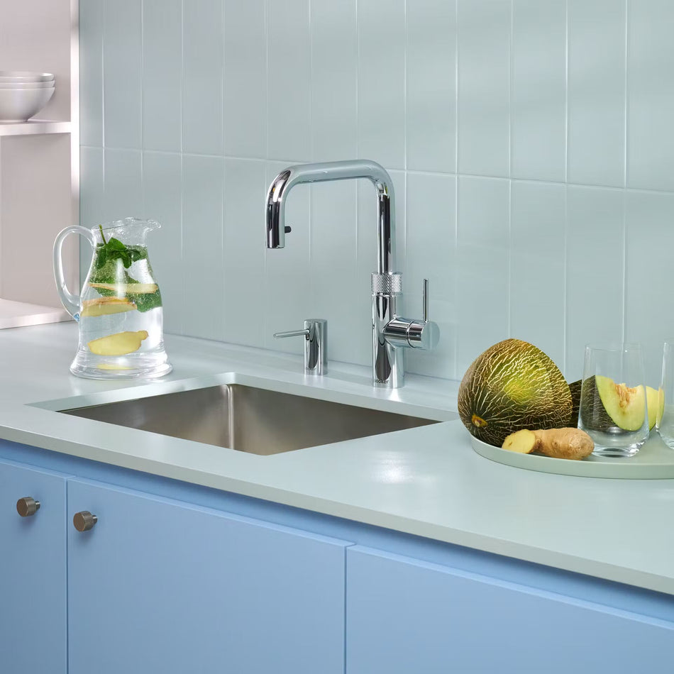 Quooker Flex Square Boiling Water Tap and Tank With Flexible Pull Out Hose - Chrome