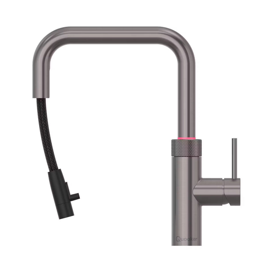 Quooker Flex Square Boiling Water Tap and Tank With Flexible Pull Out Hose - Gunmetal