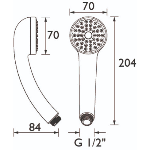 Bristan Single Function Rub Clean Shower Handset - Chrome