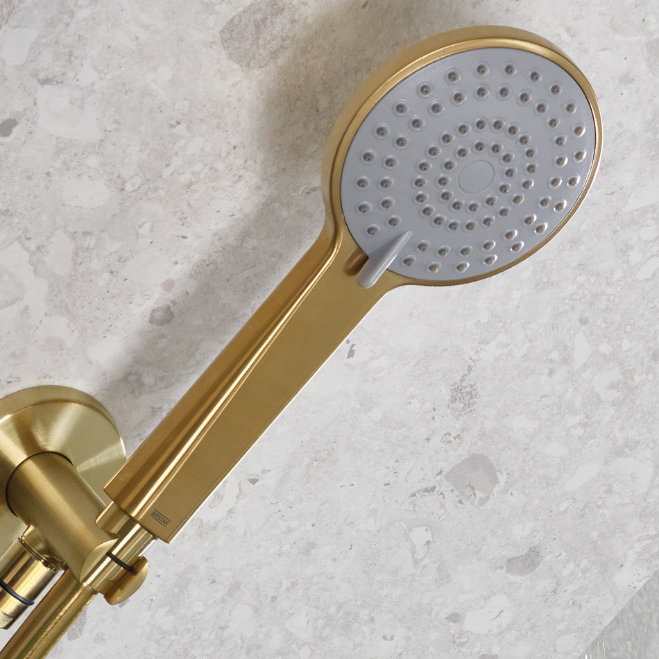 Bristan Multi Function Shower Handset - 3 Spray Modes - Brushed Brass
