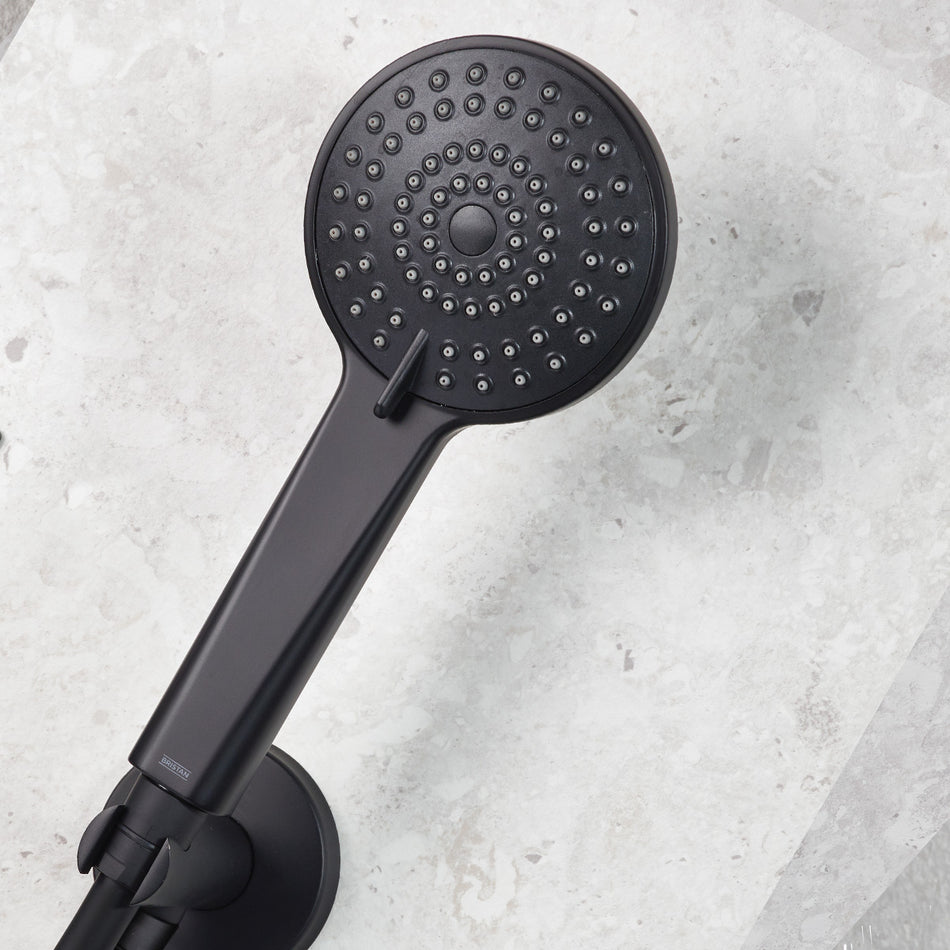 Bristan Multi Function Shower Handset - 3 Spray Modes - Matt Black