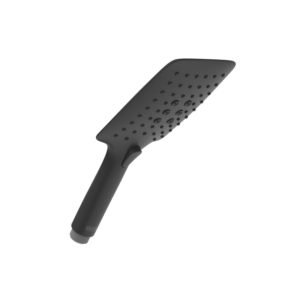 Bristan Square Multi Function Large Shower Handset - 3 Spray Modes And Push Button - Matt Black