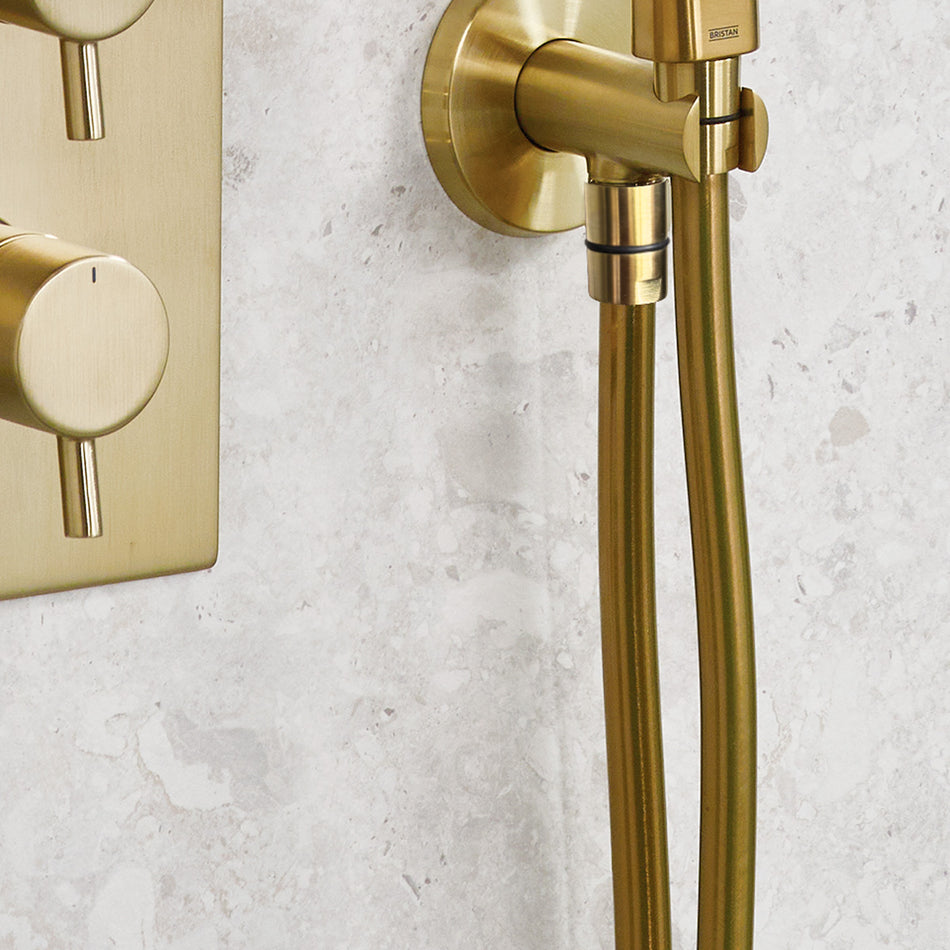 Bristan Cone to Cone Smooth Shower Hose - 1500mm Length - Brushed Brass