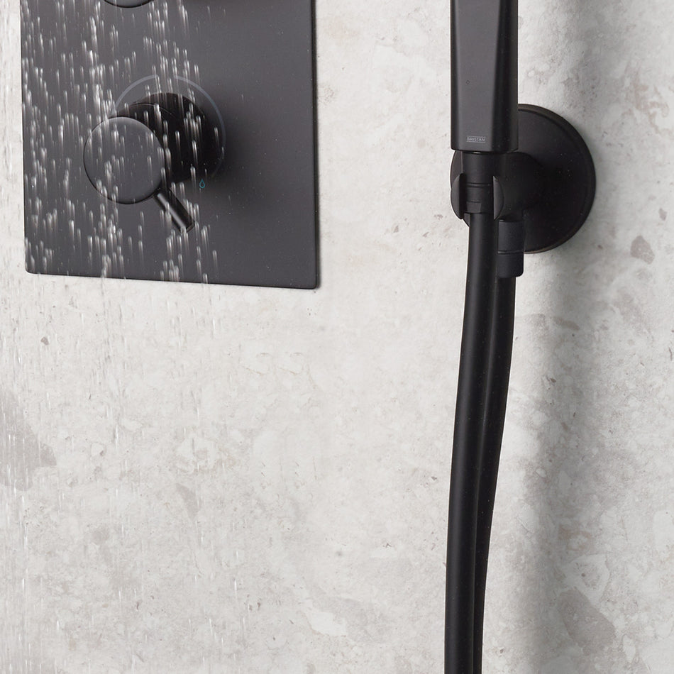 Bristan Cone to Cone Smooth Shower Hose - 1500mm Length - Matt Black