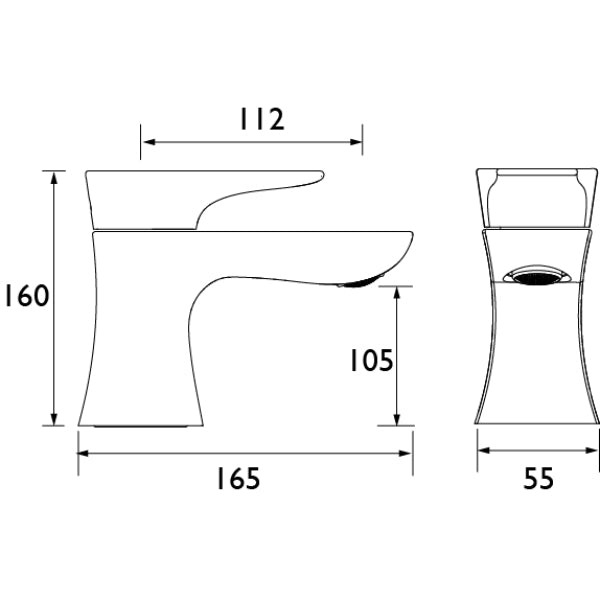 Bristan Hourglass Bath Filler - Chrome