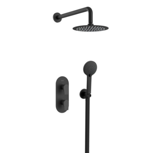 Bristan Hourglass 2 Outlet Dual Control Thermostatic Concealed Shower Kit - Matt Black