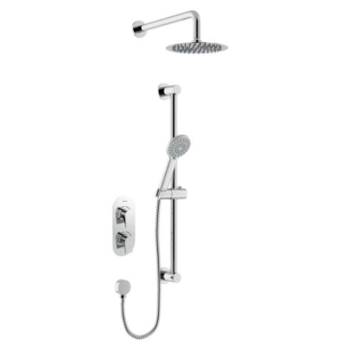 Bristan Hourglass 2 Outlet Dual Control Thermostatic Concealed Shower Kit - Chrome
