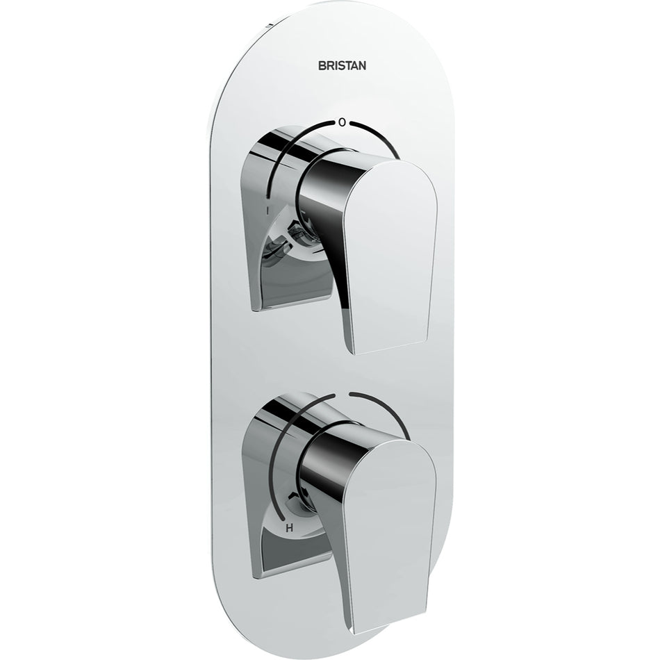 Bristan Hourglass Recessed Dual Control Shower Valve With Two Outlet Diverter - Chrome