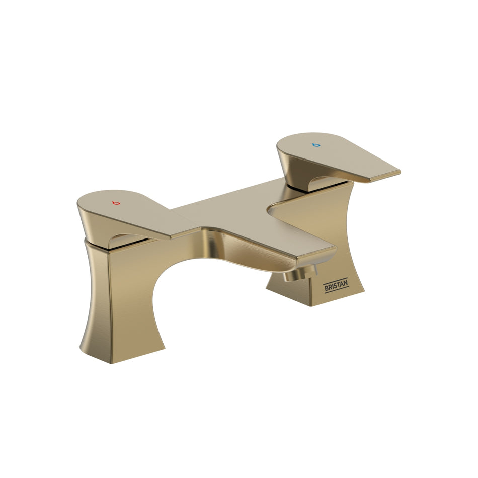 Bristan Hourglass Deck Mounted Bath Filler Tap - Brushed Brass