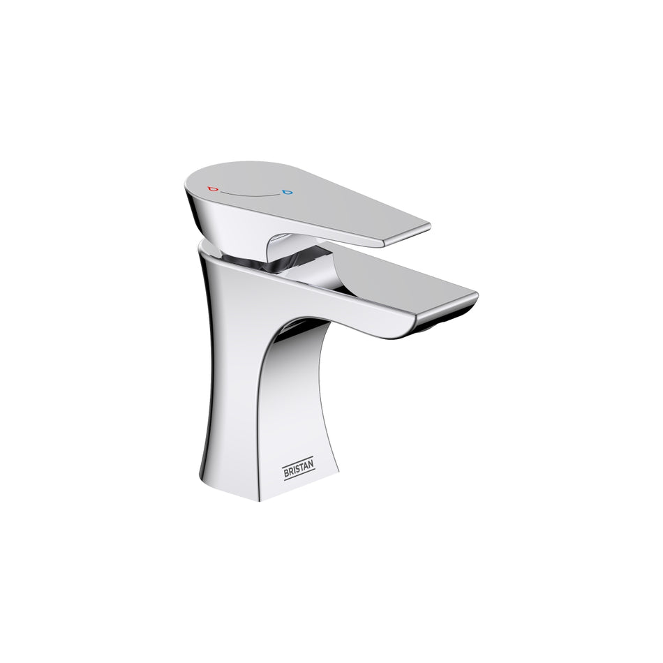 Bristan Hourglass Deck Mounted Eco Start Basin Mixer Tap With Clicker Waste - Chrome