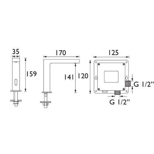 Bristan Commercial Deck Mounted Infrared Automatic Timed Flow Basin Spout - Chrome