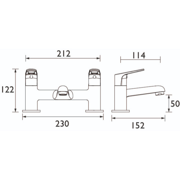 Bristan Iris Bath Filler Tap - Chrome