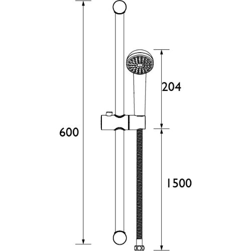 Bristan Single-Function Slide Bar Shower Kit - Chrome