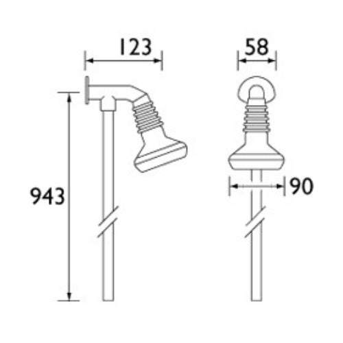 Bristan Rigid Riser With Fixed Shower Head - Chrome