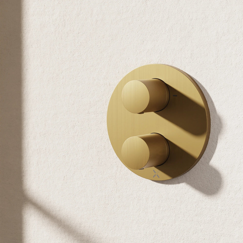 Crosswater Lazo 2 Outlet Crossbox Trim And Levers - Brushed Brass