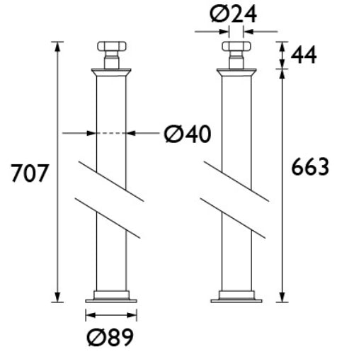 Bristan Pipe Shrouds - Chrome