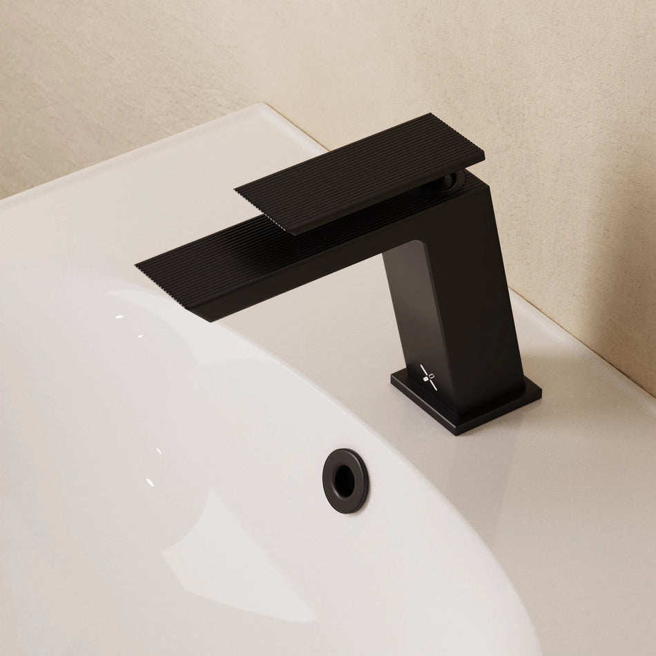 Crosswater Limit Deck Mounted Monobloc Basin Mixer Tap - Matt Black