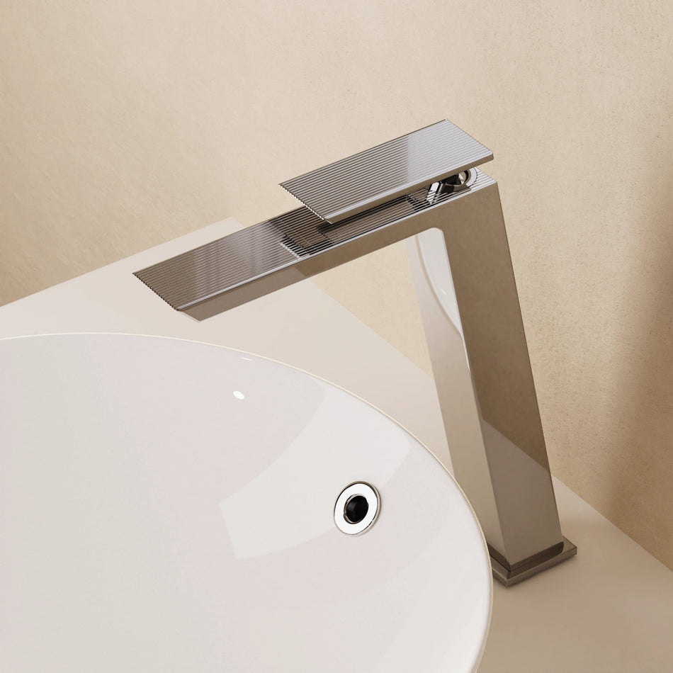 Crosswater Limit Deck Mounted Monobloc Tall Basin Mixer Tap - Chrome