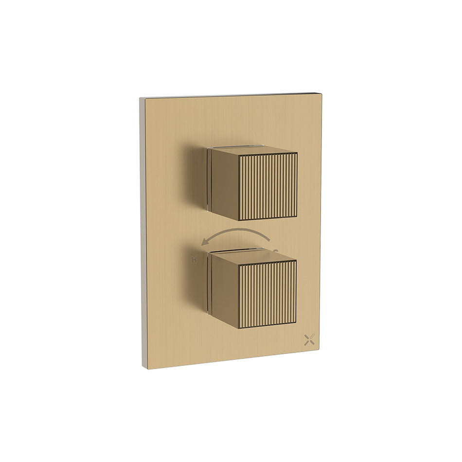 Crosswater Limit 2 Outlet Crossbox Trim And Levers - Brushed Brass