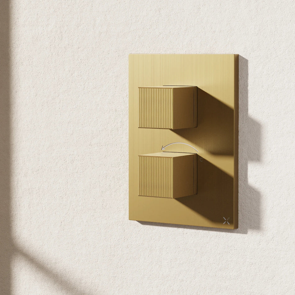 Crosswater Limit 2 Outlet Thermostatic Concealed Shower Valve - Brushed Brass