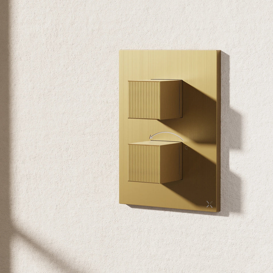Crosswater Limit 3 Outlet Crossbox Trim And Levers - Brushed Brass