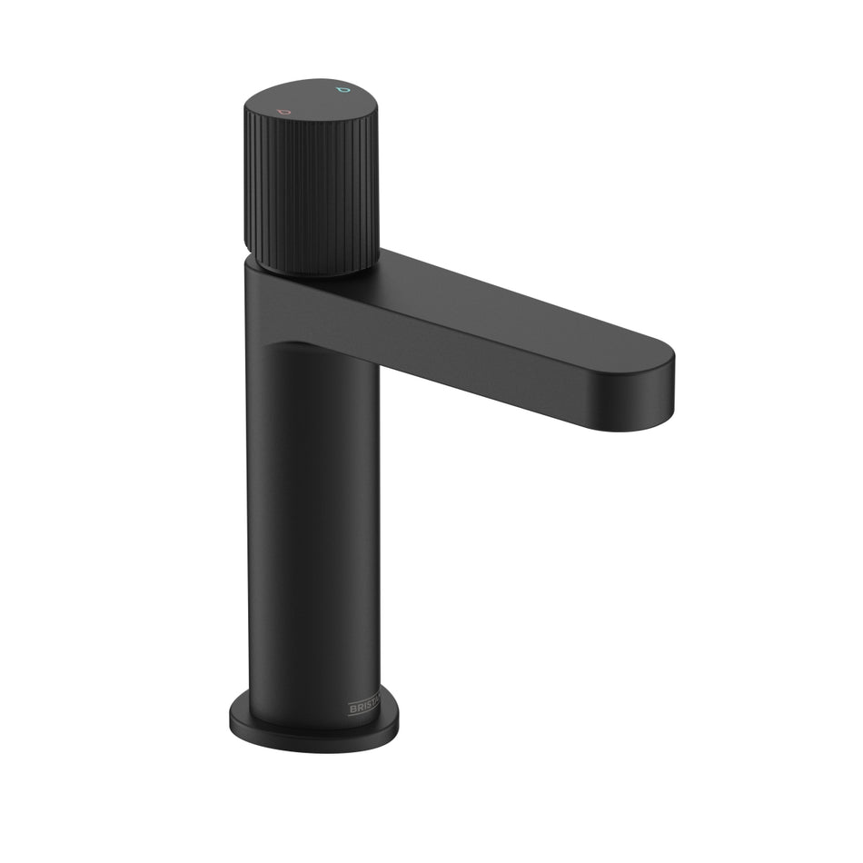 Bristan Liso Deck Mounted Basin Mixer Tap With Clicker Waste - Matt Black