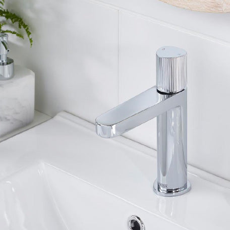 Bristan Liso Deck Mounted Basin Mixer Tap With Clicker Waste - Chrome