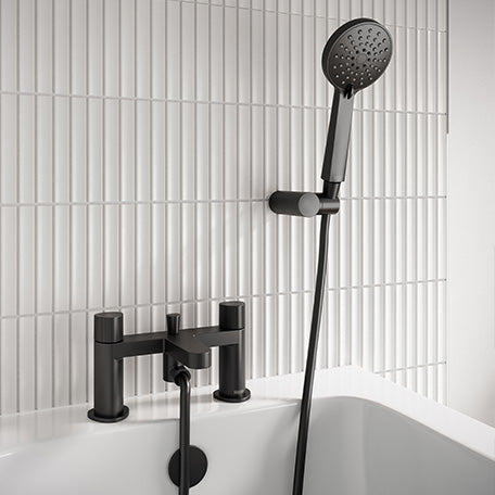 Bristan Liso Bath Shower Mixer Tap With Shower Handset and Hose - Matt Black