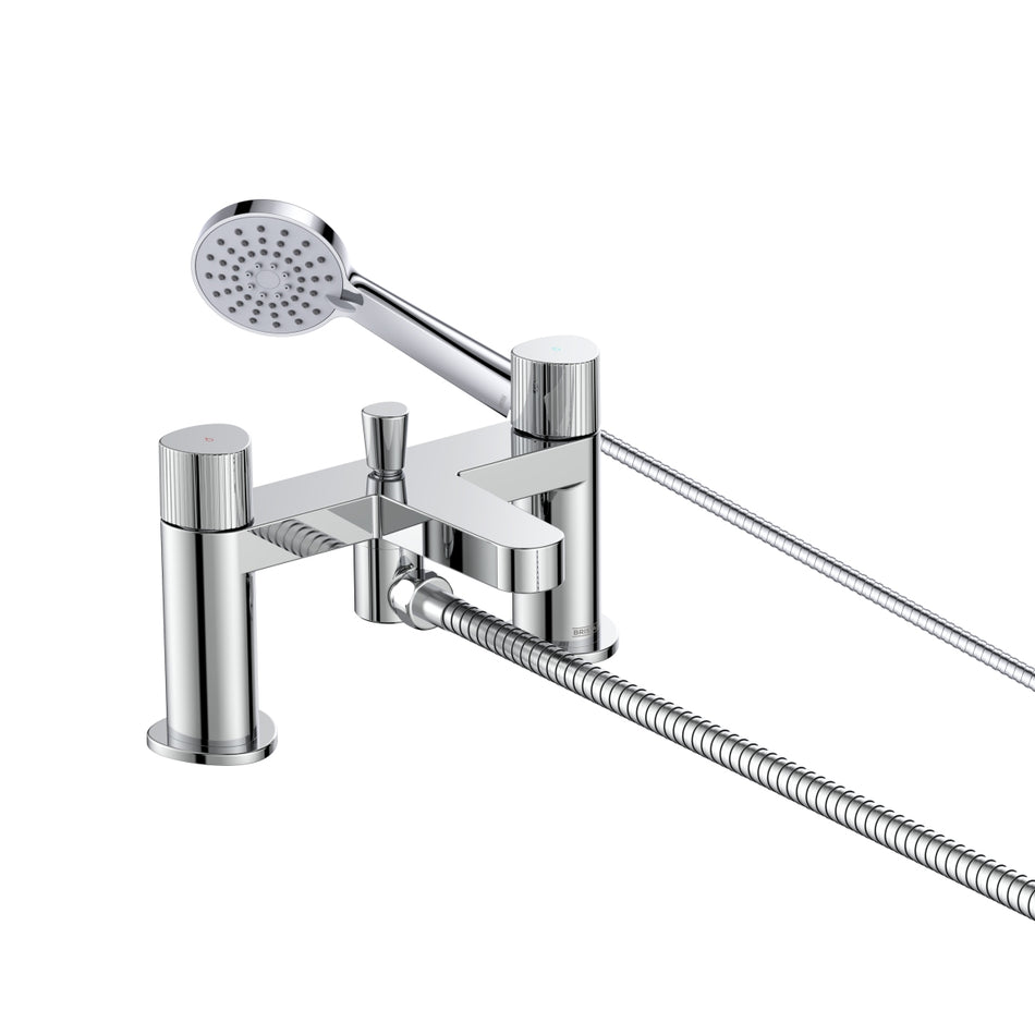Bristan Liso Bath Shower Mixer Tap With Shower Handset and Hose - Chrome