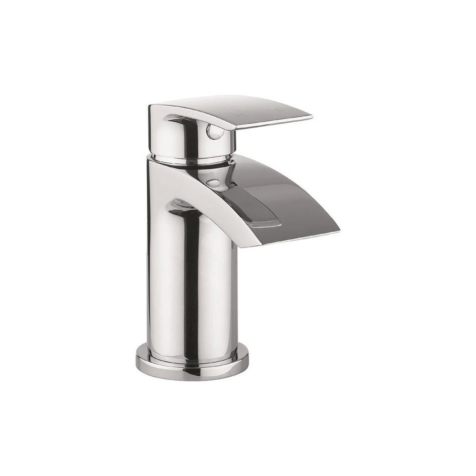 Crosswater Flow Monobloc Mini Basin Mixer Tap With Click Clack Waste - Chrome