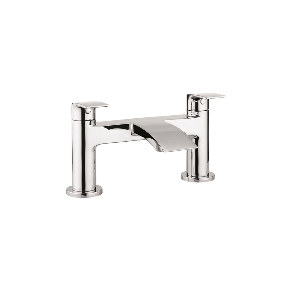 Crosswater Flow Deck Mounted Dual Lever Bath Filler - Chrome