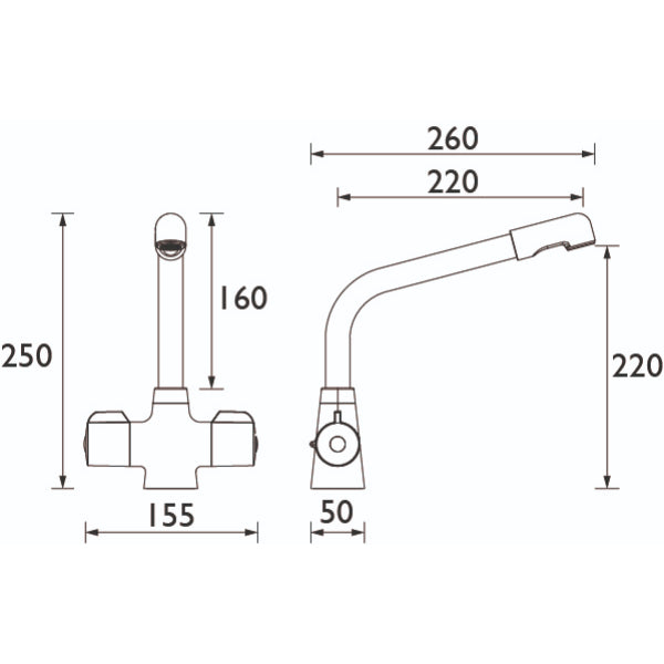 Bristan Manhattan Easyfit Mono Kitchen Mixer Tap - Chrome