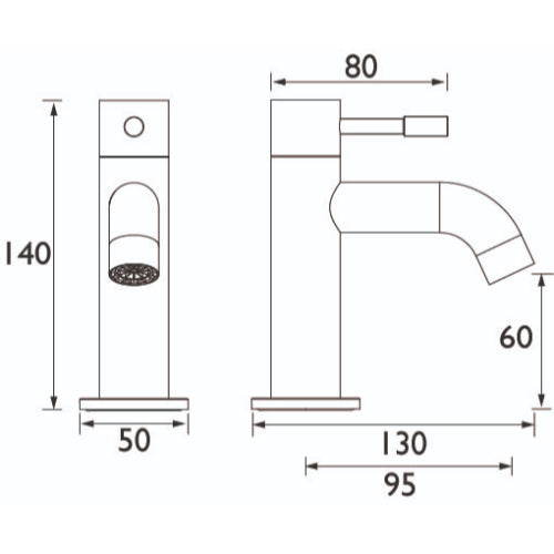 Bristan Mila Bath Pillar Taps - Black