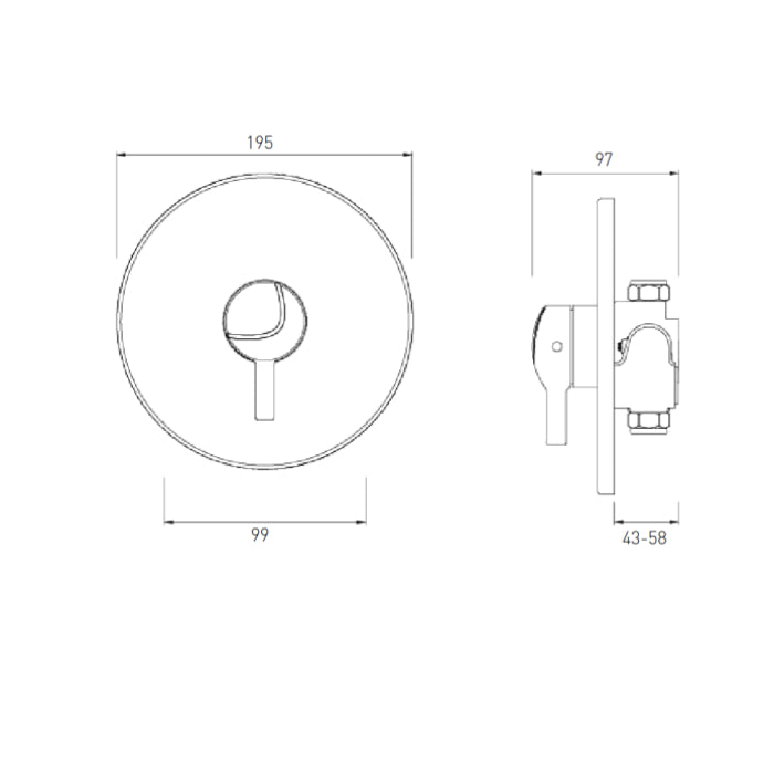 Bristan Opac Thermostatic Concealed Mini Valve with Chrome Lever