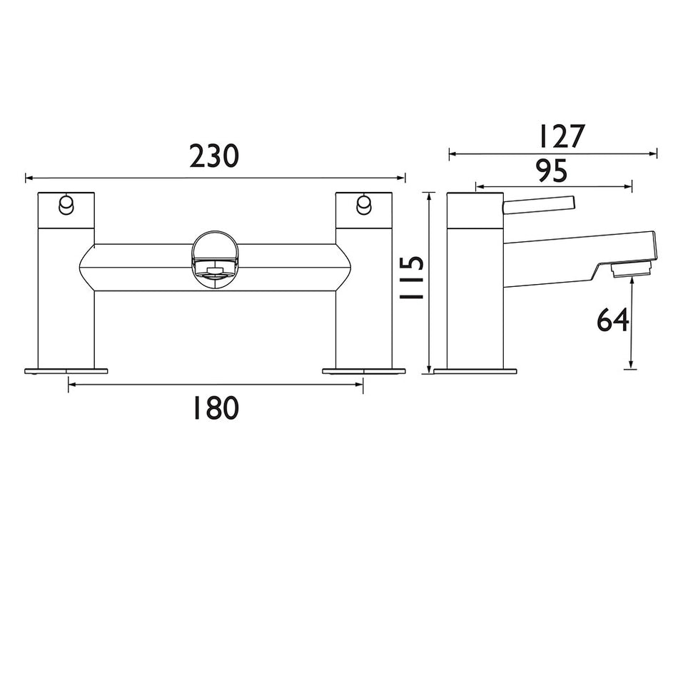 Bristan Mios Bath Filler Tap - Chrome
