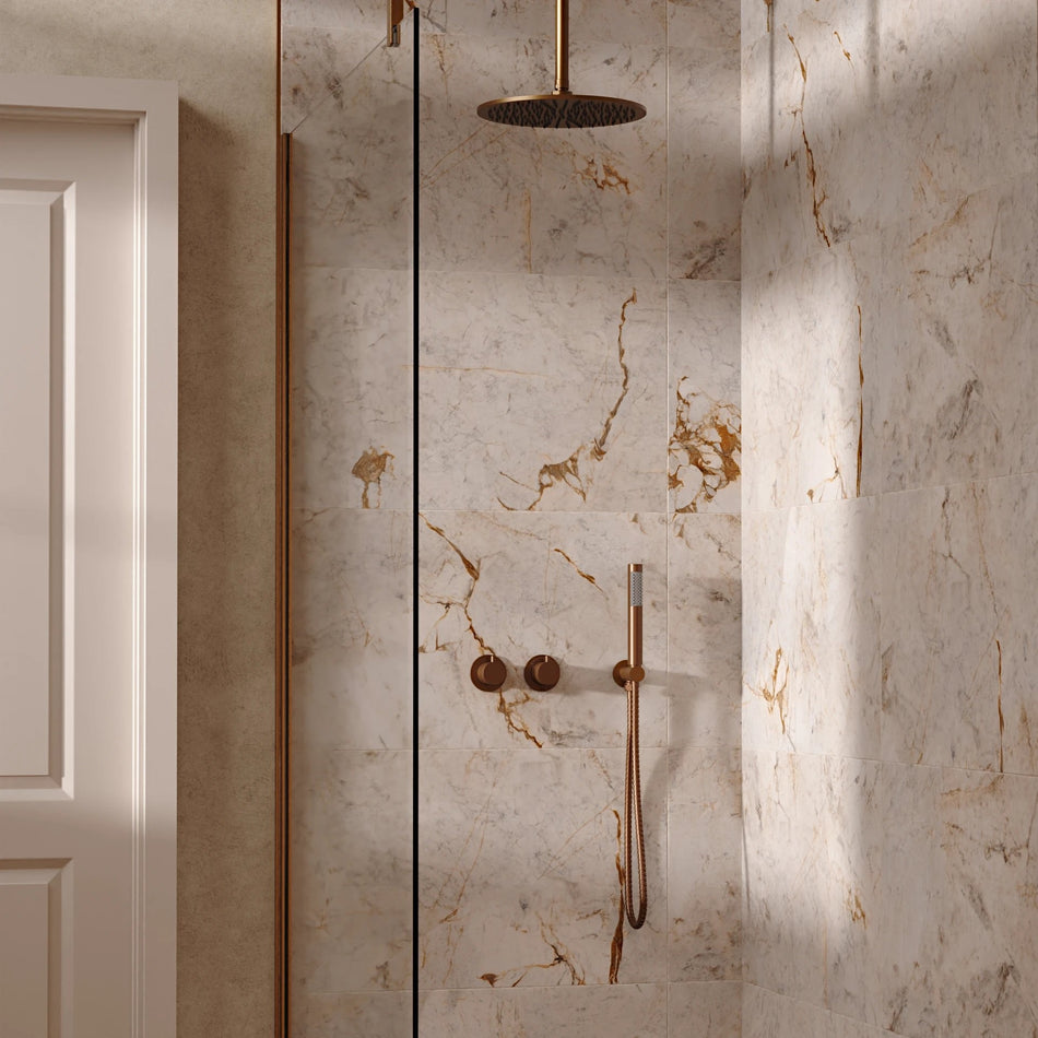 Crosswater Module 2 Outlet Thermostatic Concealed Shower Set 1 With 300mm Head and Ceiling Mounted Arm - Brushed Bronze
