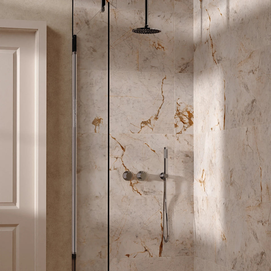 Crosswater Module 2 Outlet Thermostatic Concealed Shower Set 1 With 200mm Head and Ceiling Mounted Arm - Chrome
