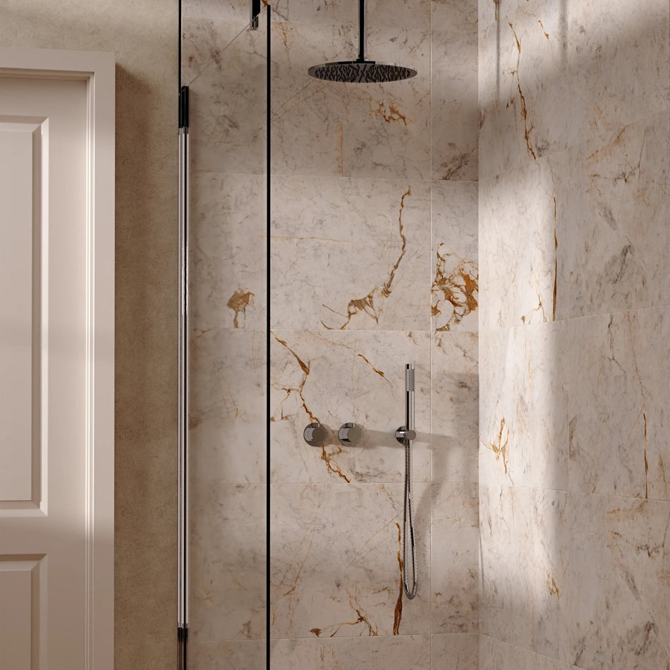 Crosswater Module 2 Outlet Thermostatic Concealed Shower Set 1 With 300mm Head and Ceiling Mounted Arm - Chrome