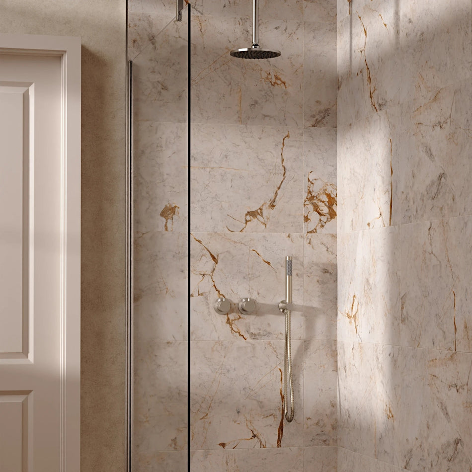 Crosswater Module 2 Outlet Thermostatic Concealed Shower Set 1 With 200mm Head and Ceiling Mounted Arm - Brushed Nickel