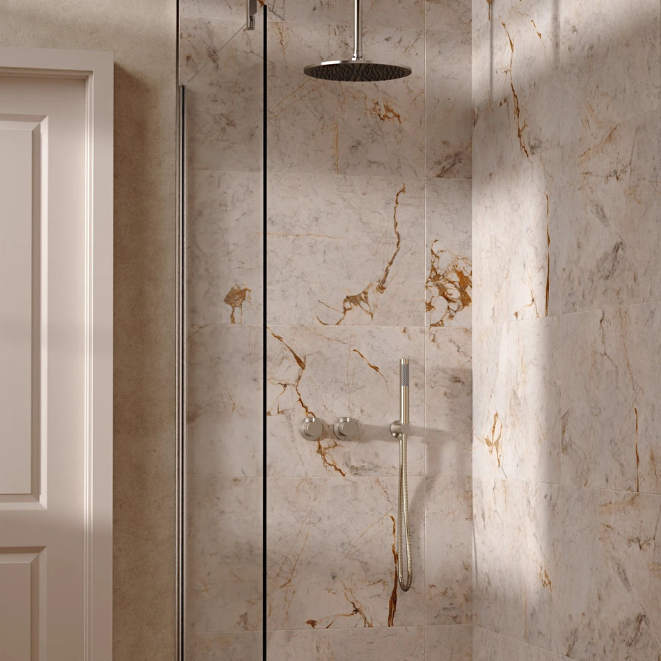 Crosswater Module 2 Outlet Thermostatic Concealed Shower Set 1 With 300mm Head and Ceiling Mounted Arm - Brushed Nickel