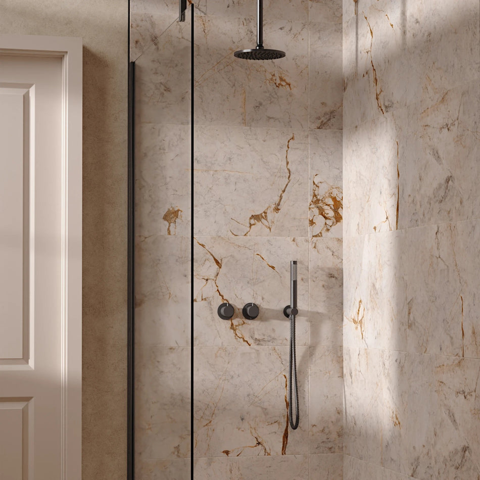 Crosswater Module 2 Outlet Thermostatic Concealed Shower Set 1 With 200mm Head and Ceiling Mounted Arm - Slate