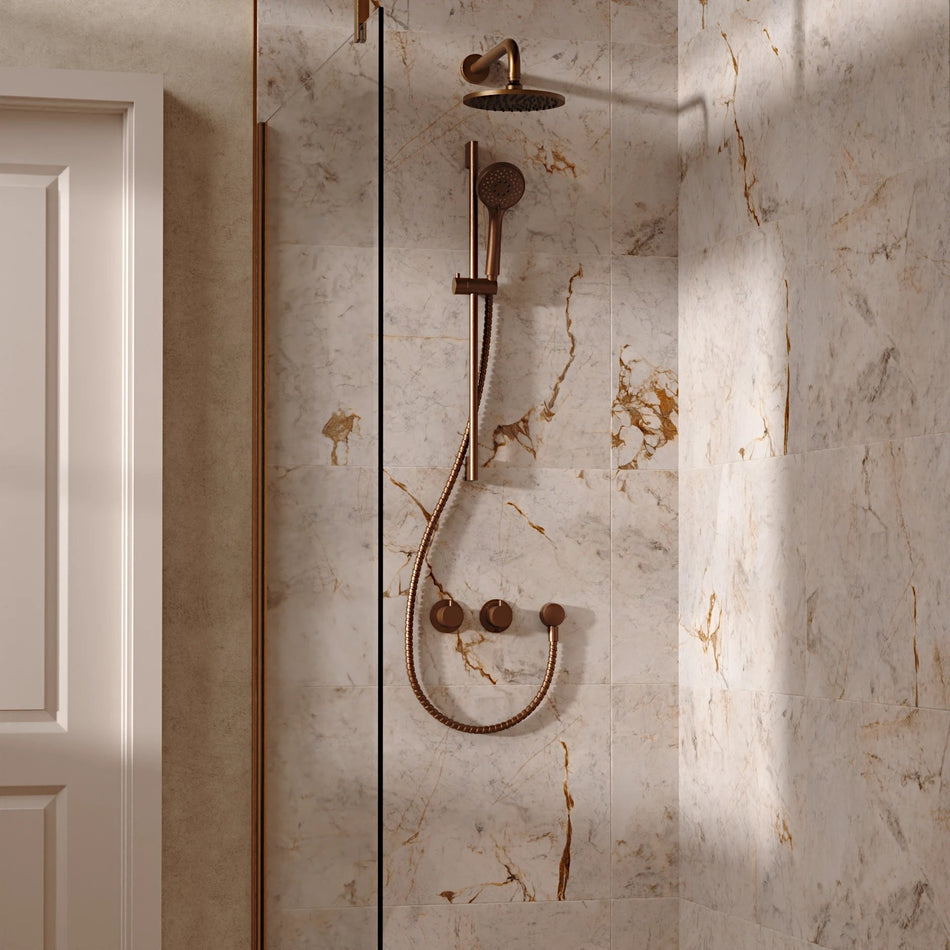 Crosswater Module 2 Outlet Thermostatic Concealed Shower Set 2 With 200mm Head and Wall Mounted Arm - Brushed Bronze